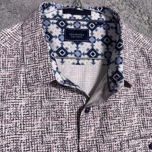 7 Diamonds Shirt Mens L Geometric 4 Way Stretch Performance Fascination Woven